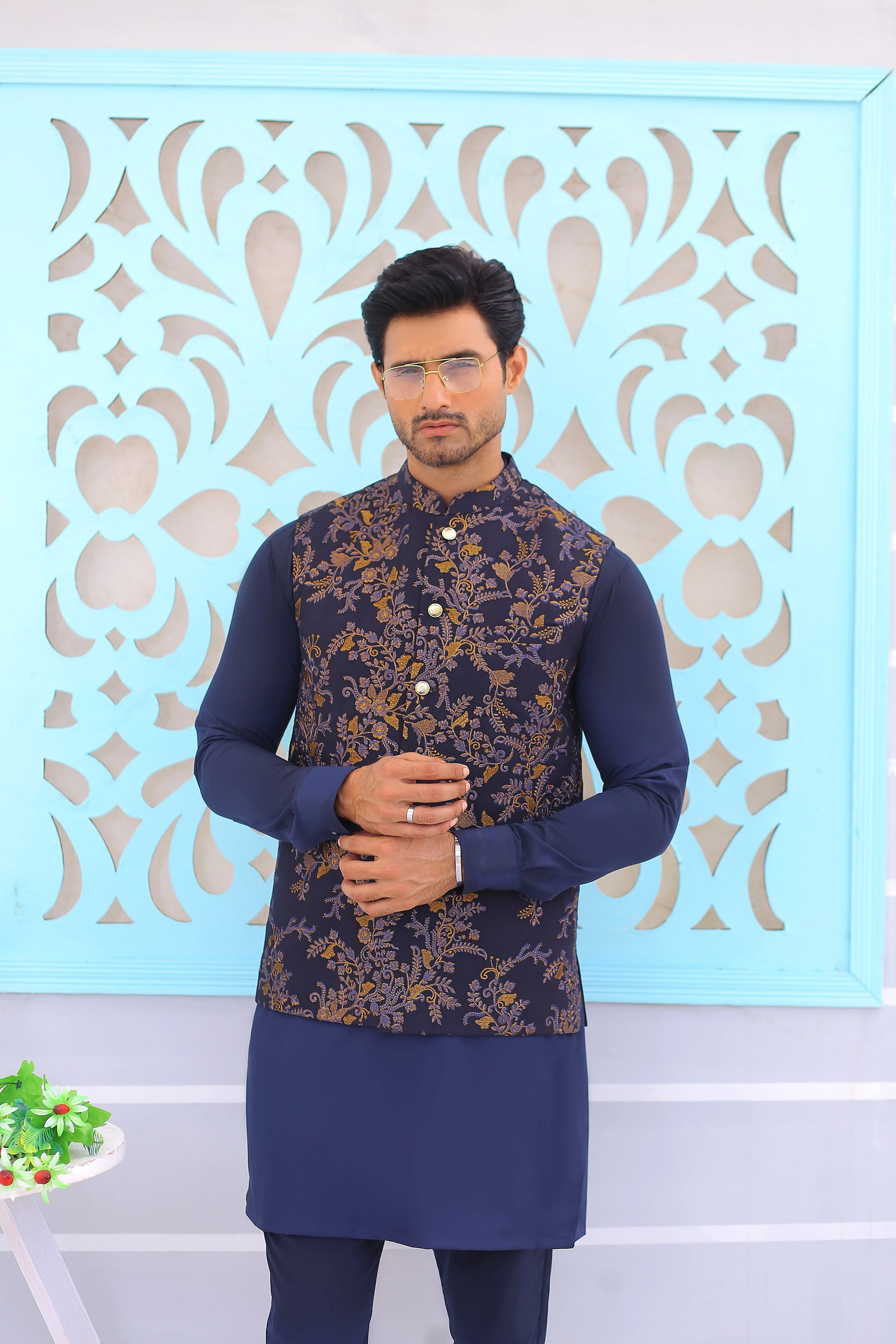 Edge Republic - ER WC 1076 Navy Blue Waistcoat