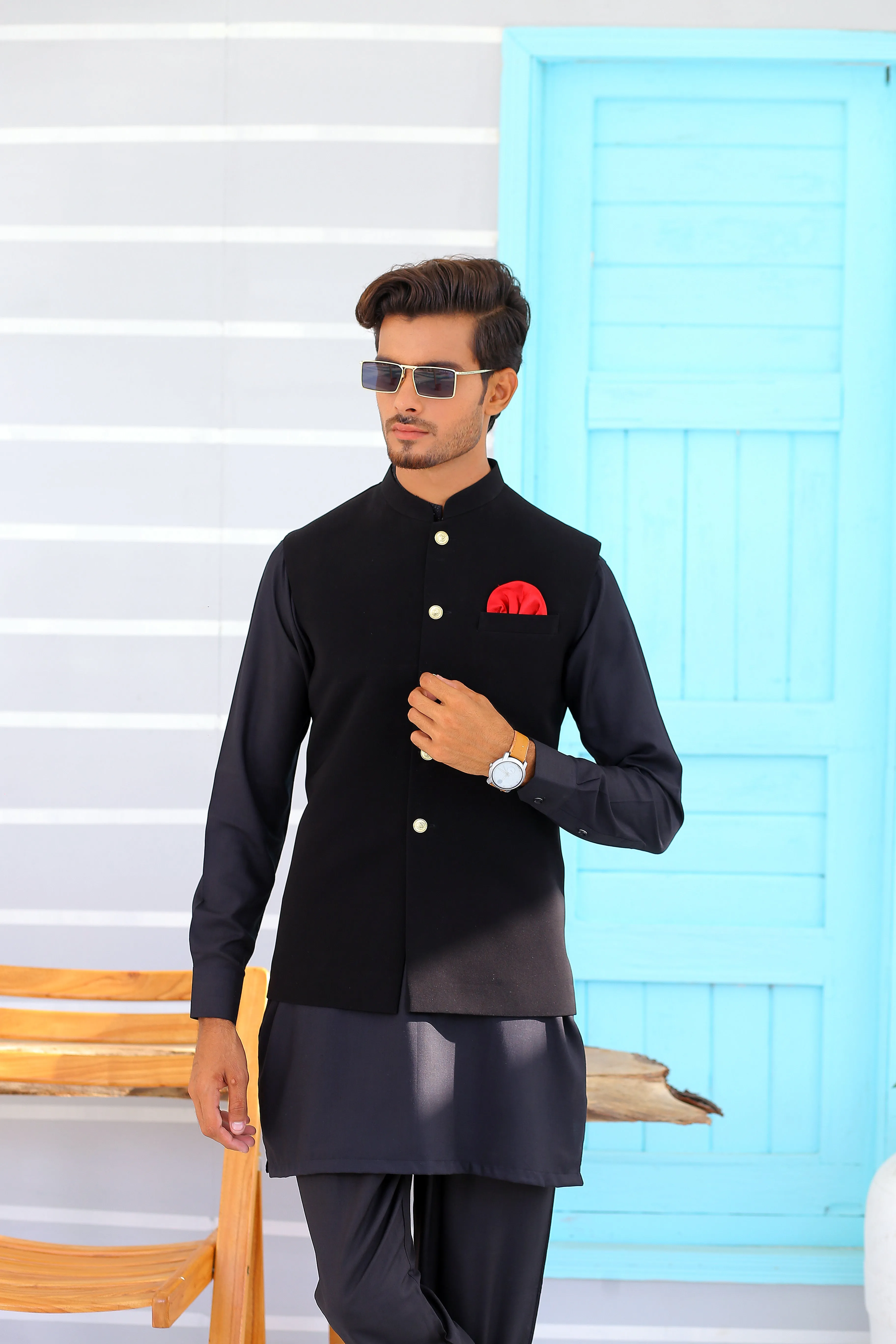 Edge Republic - ER WC 1085 Black Waistcoat