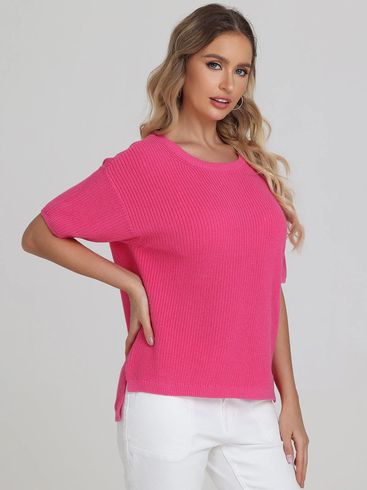 Emma: Crewneck Shaker Stitch Tee