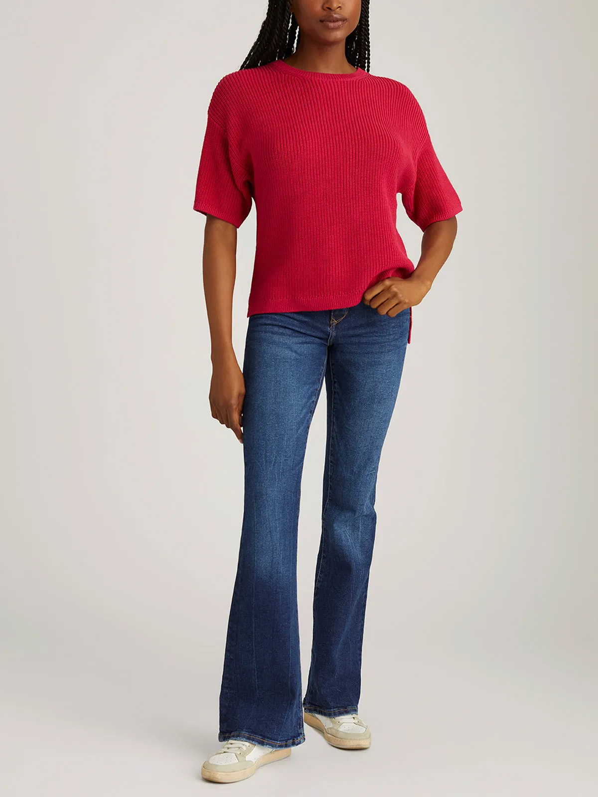 Emma: Crewneck Shaker Stitch Tee