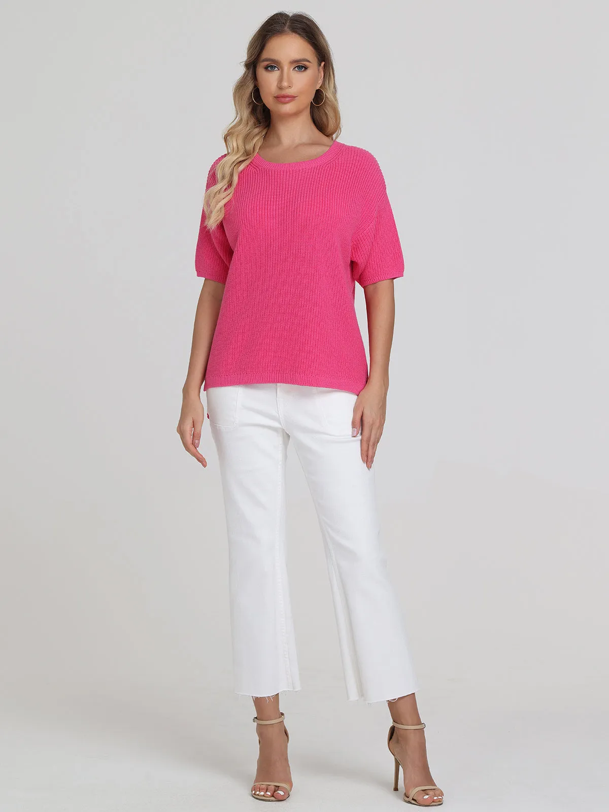 Emma: Crewneck Shaker Stitch Tee