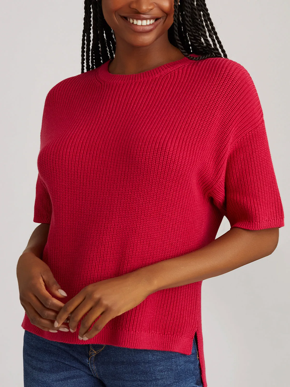 Emma: Crewneck Shaker Stitch Tee