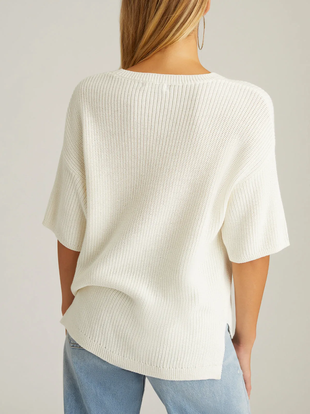 Emma: Crewneck Shaker Stitch Tee