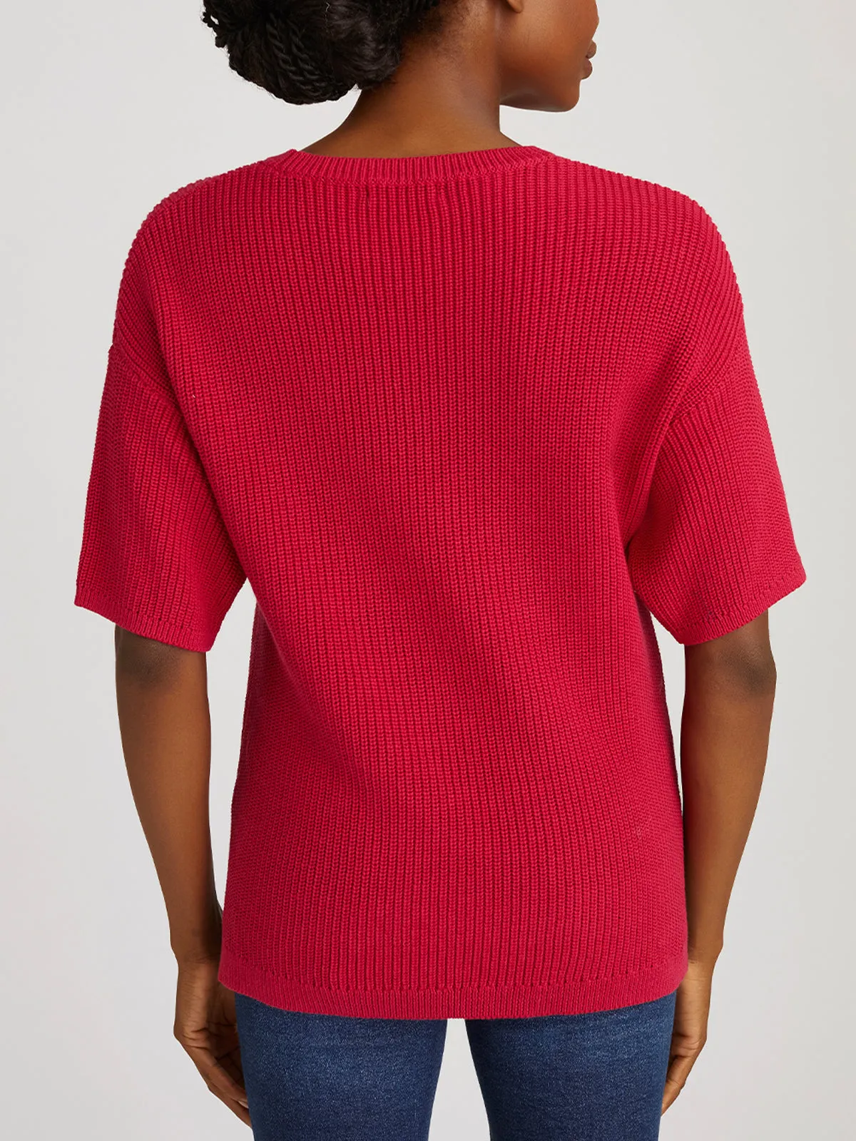 Emma: Crewneck Shaker Stitch Tee