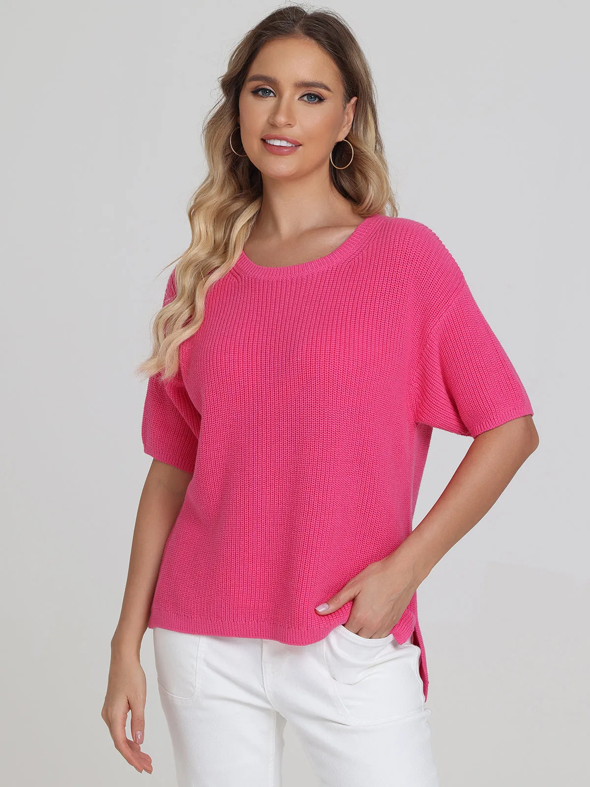 Emma: Crewneck Shaker Stitch Tee