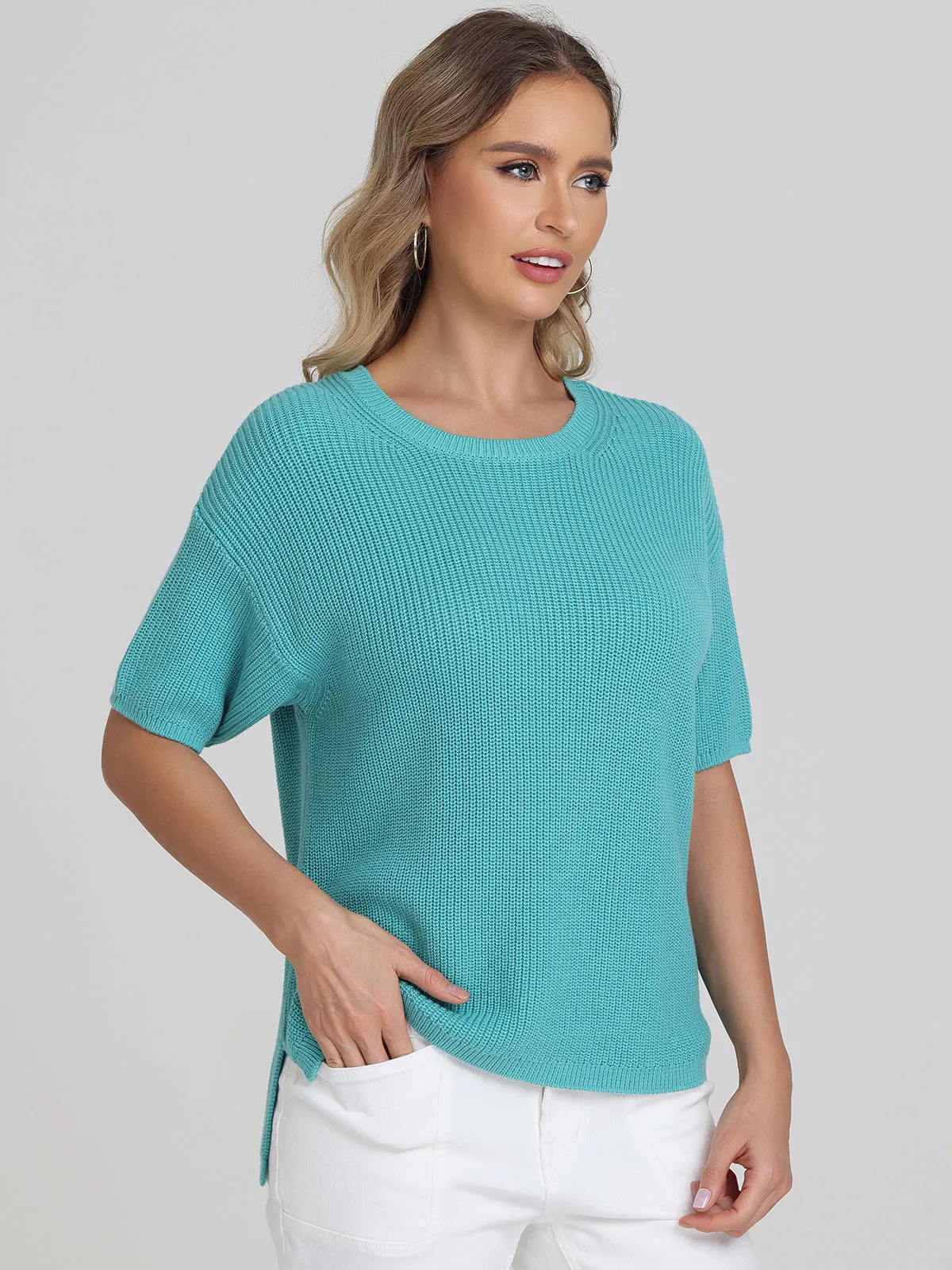 Emma: Crewneck Shaker Stitch Tee