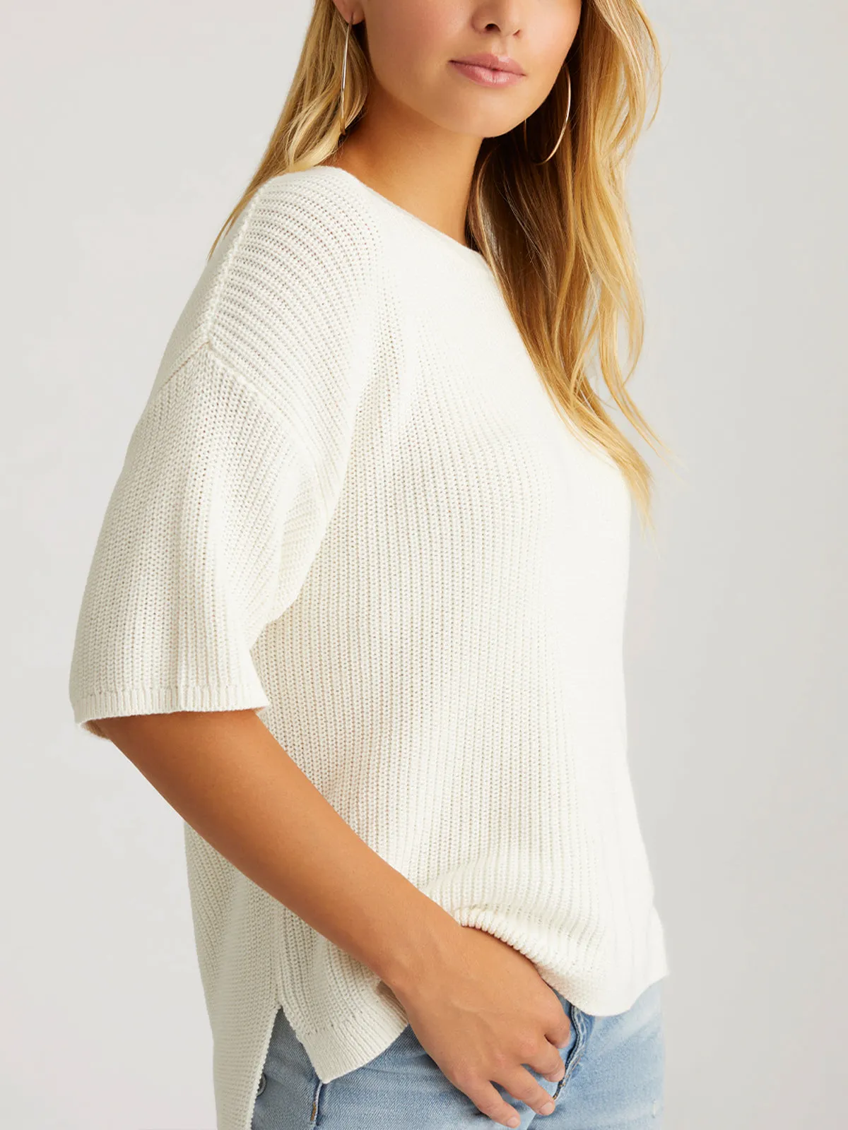 Emma: Crewneck Shaker Stitch Tee