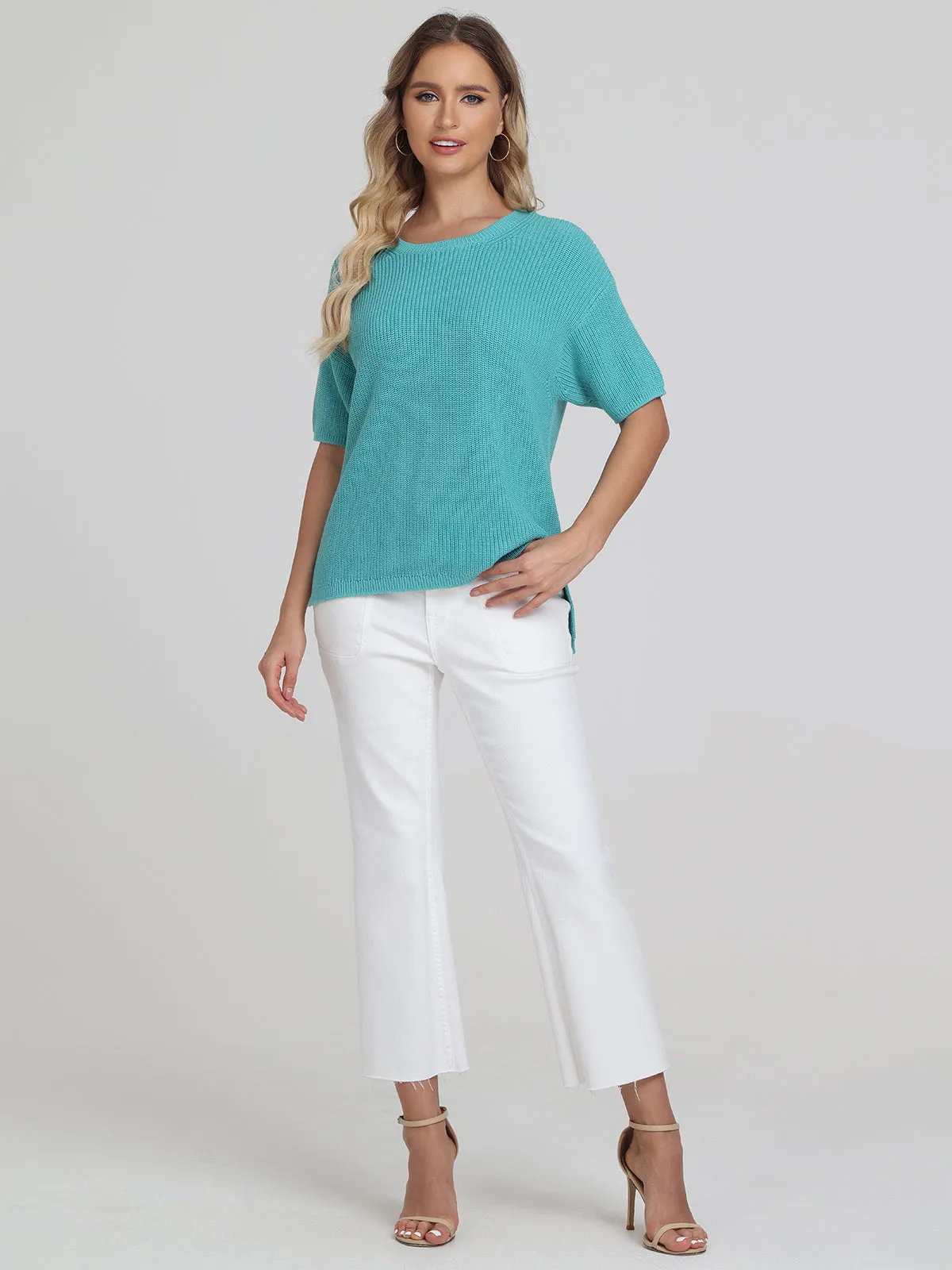 Emma: Crewneck Shaker Stitch Tee