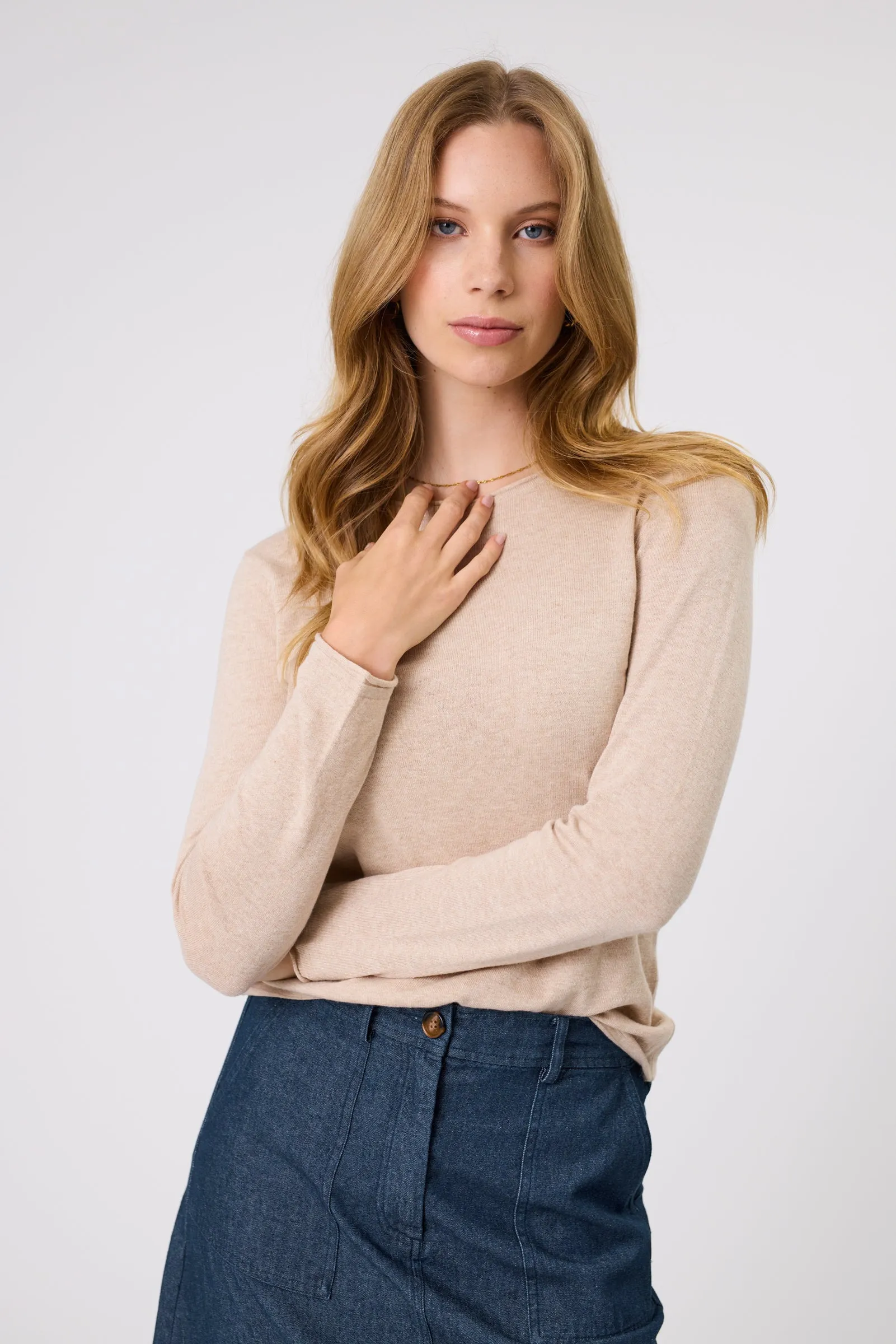 Encore Knit Crew - Wheat