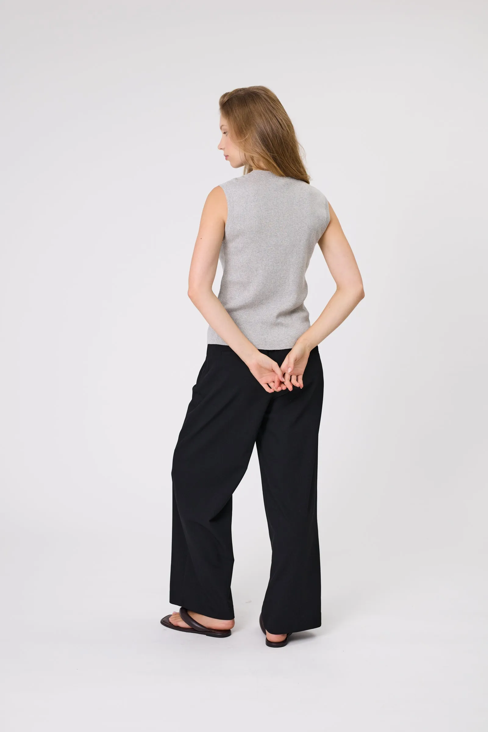 Encore Knit Vest - Grey Marle