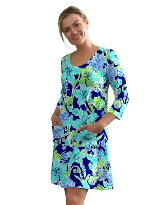 Engineered Knit Dress 3/4 Sleeve A-Line Style 750E82 N