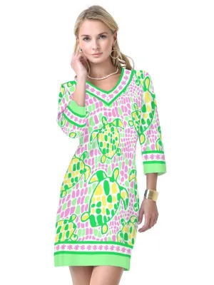 Engineered Knit Dress V-Neck Style 220C84 P