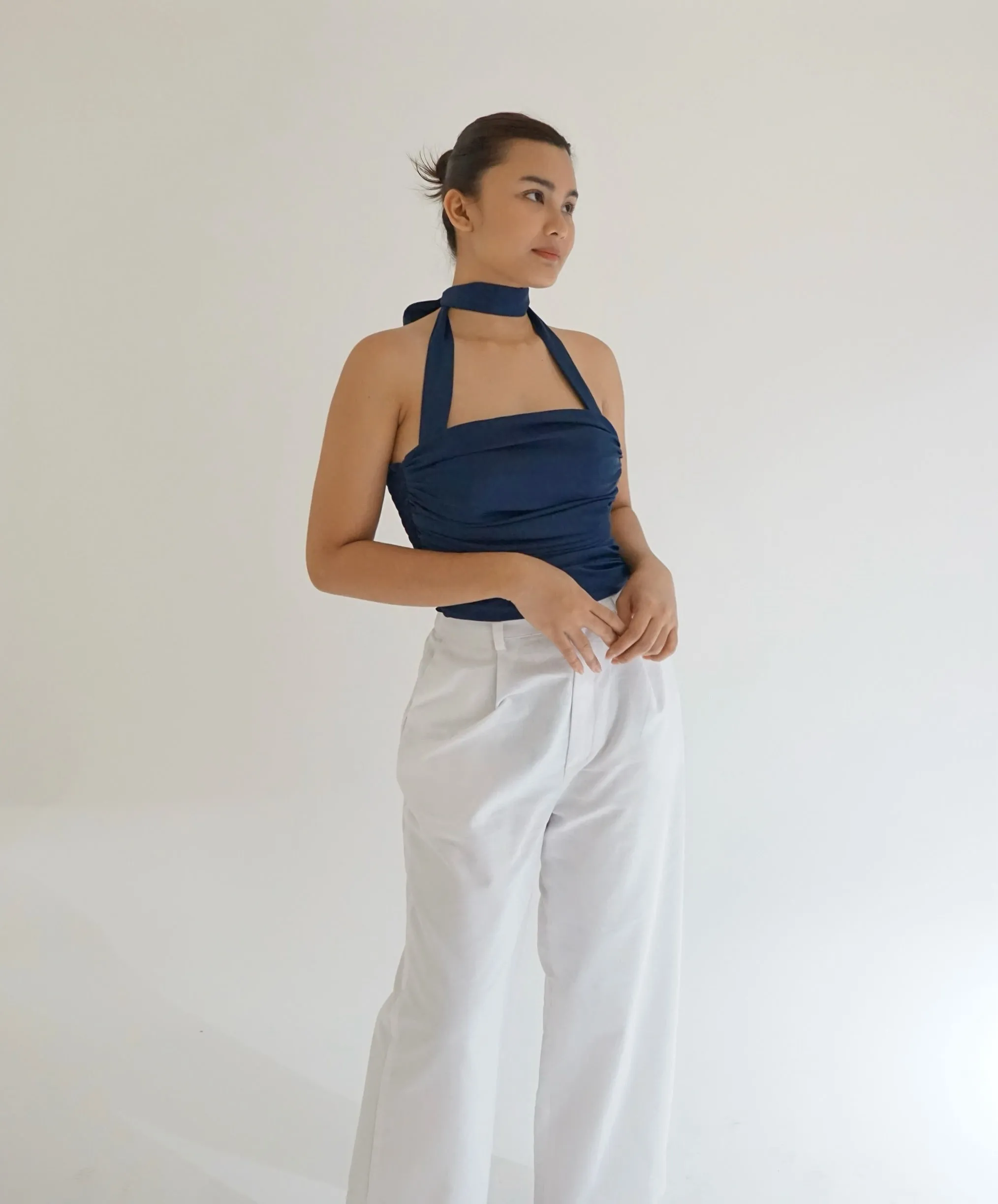 Evelyn silk top (MIDNIGHT BLUE)