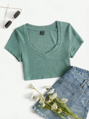 EZwear Scoop Neck Crop Top