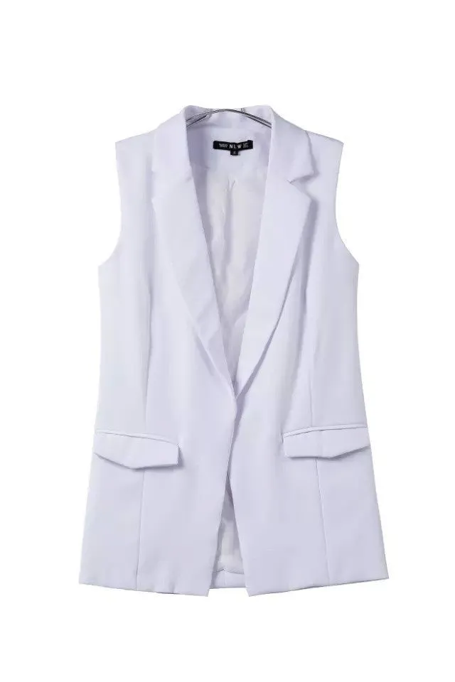 fashion simple solid color no button short black white wine red yellow blazer jackets