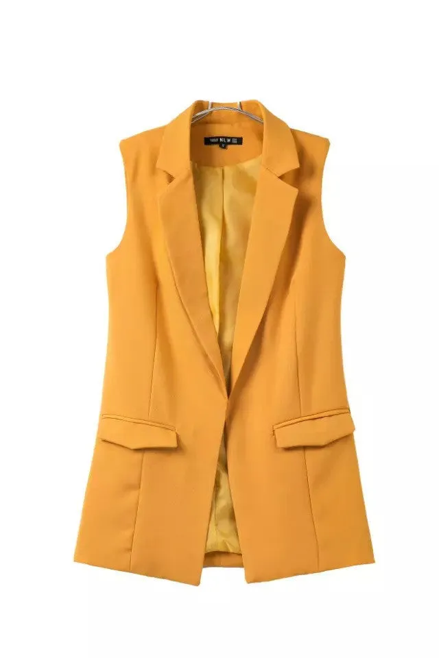 fashion simple solid color no button short black white wine red yellow blazer jackets