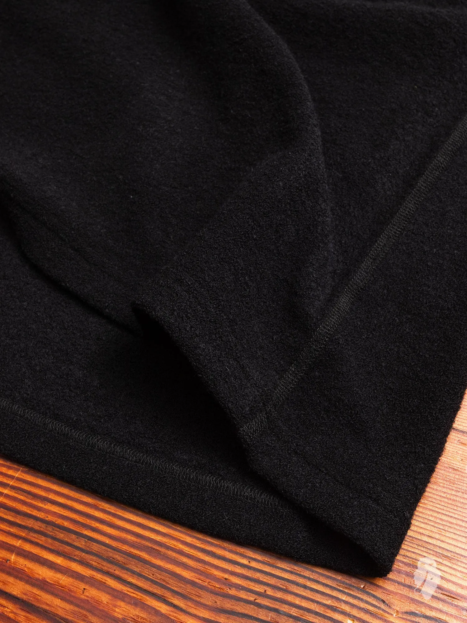 Felted Wool Crewneck Sweater in Black