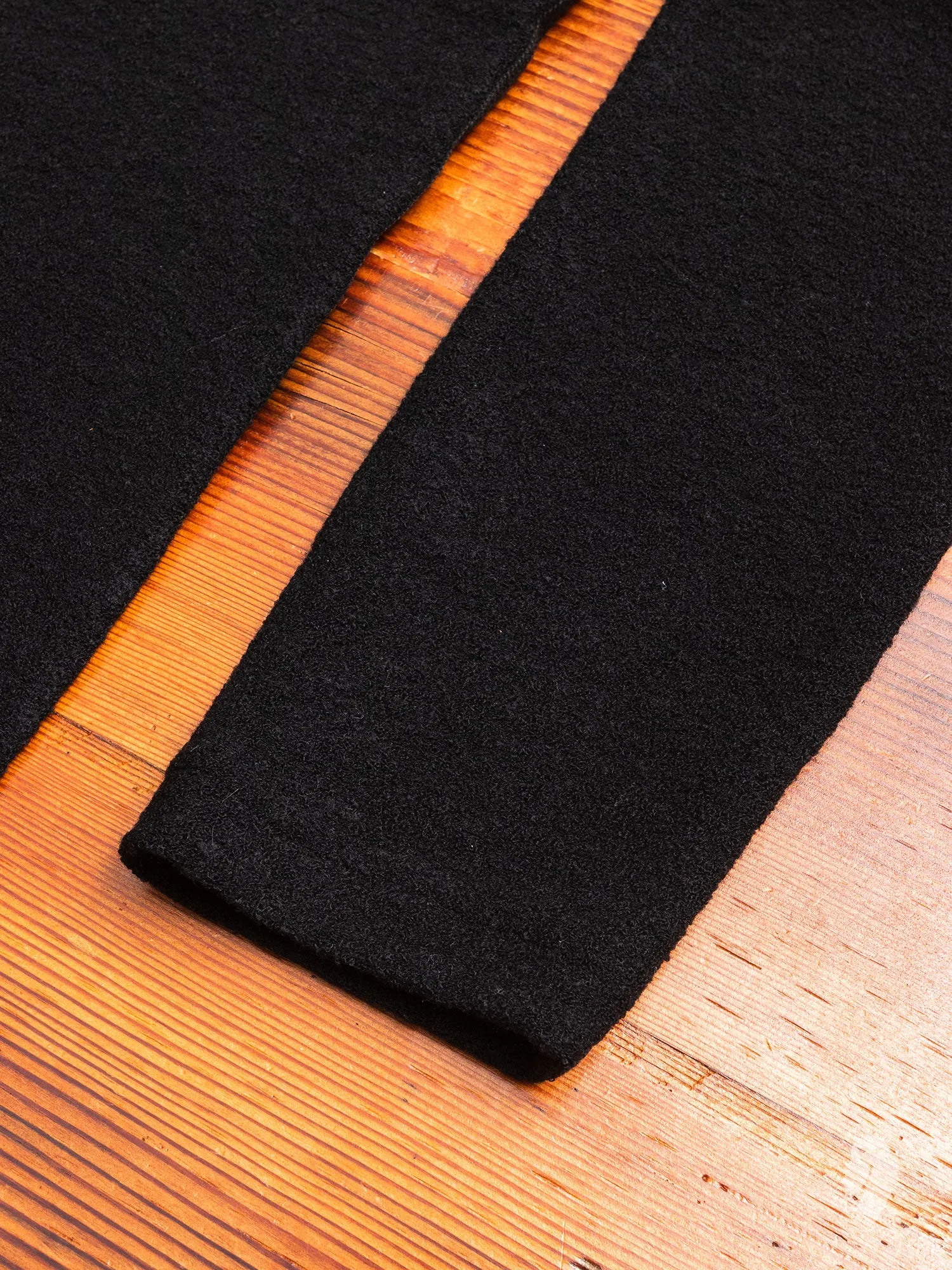 Felted Wool Crewneck Sweater in Black