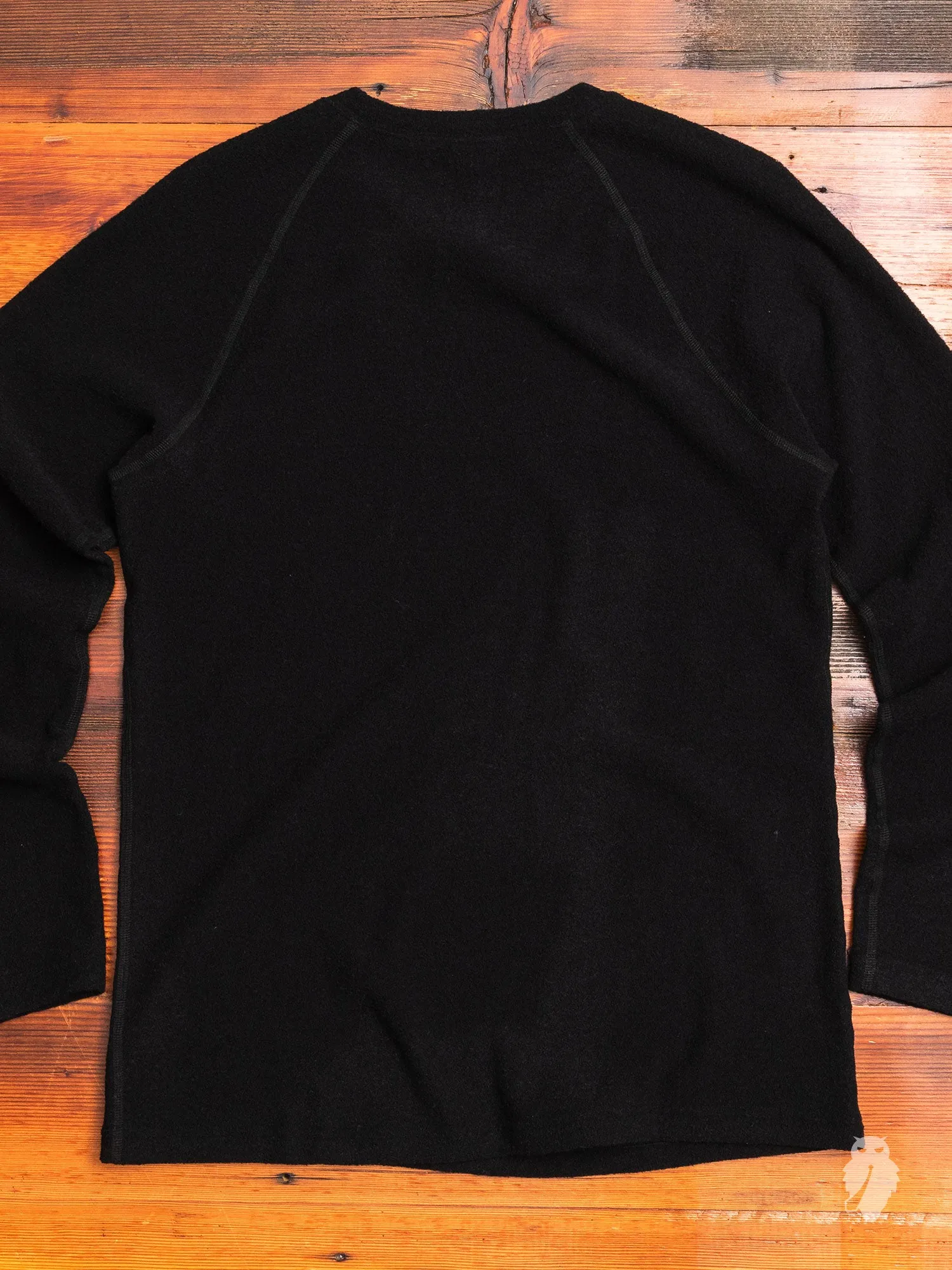 Felted Wool Crewneck Sweater in Black