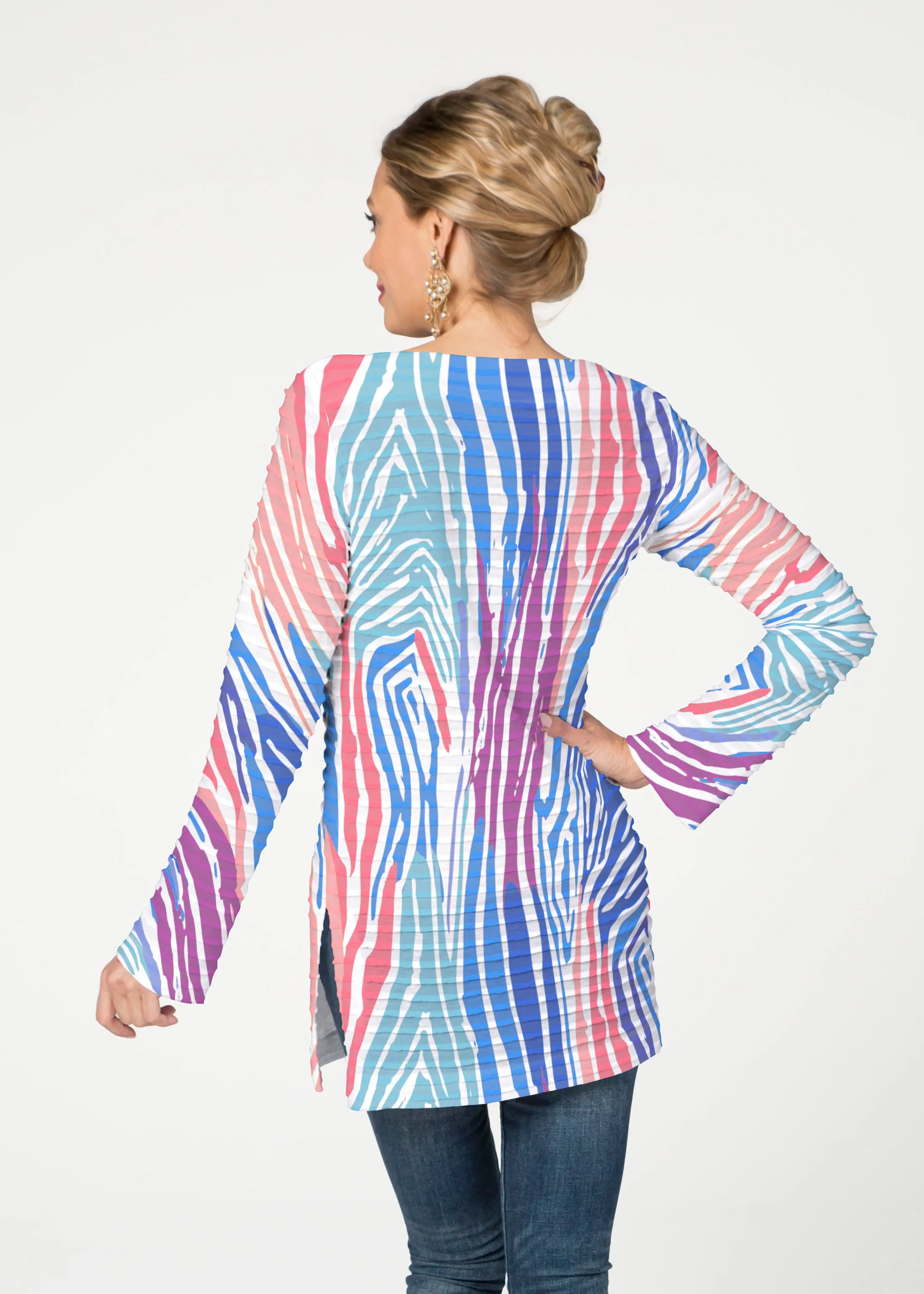 Fruity Stripes (14272) ~ Banded Boatneck Tunic