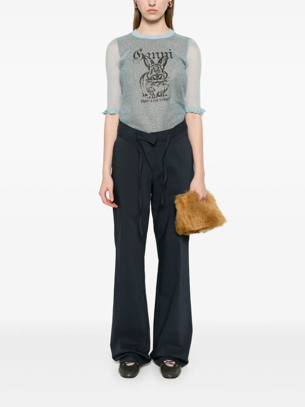 Ganni Bunny Crewneck Top