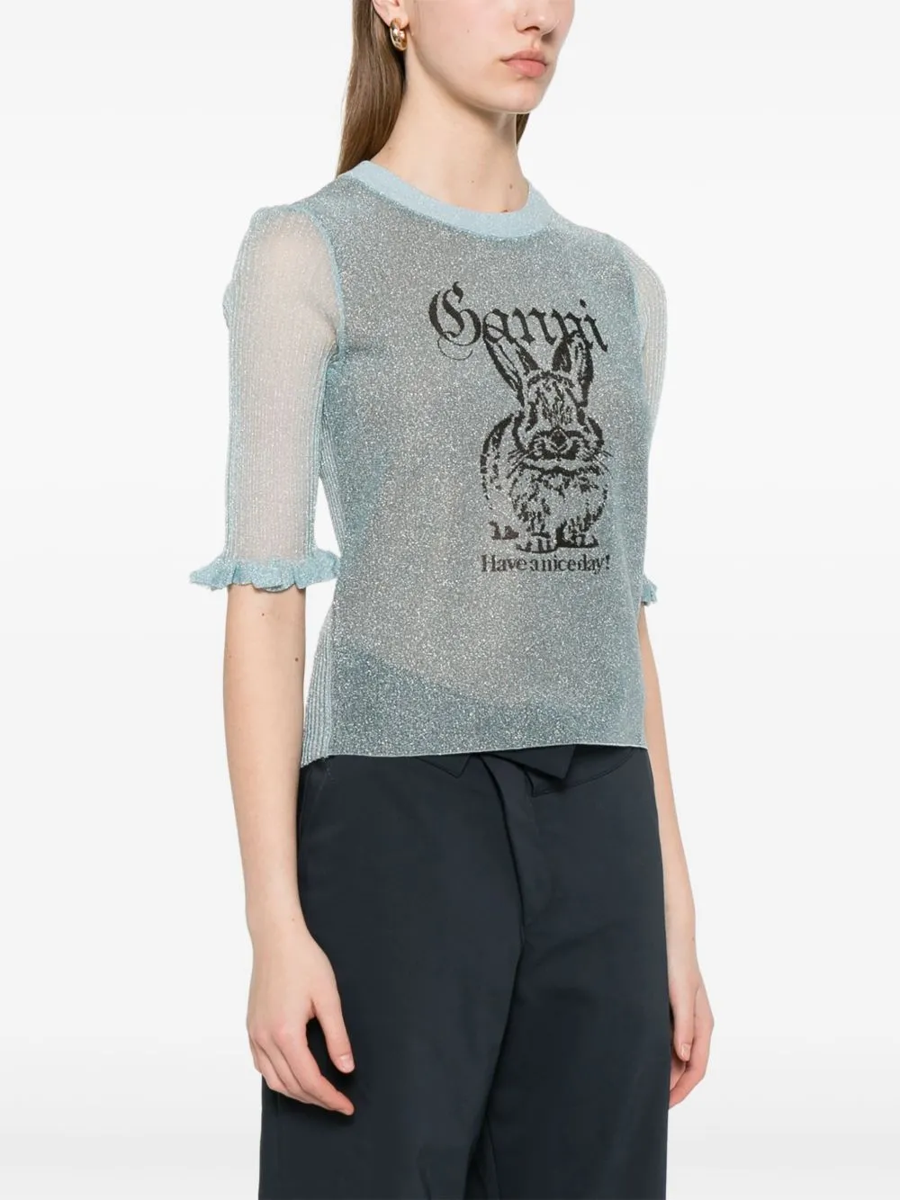 Ganni Bunny Crewneck Top