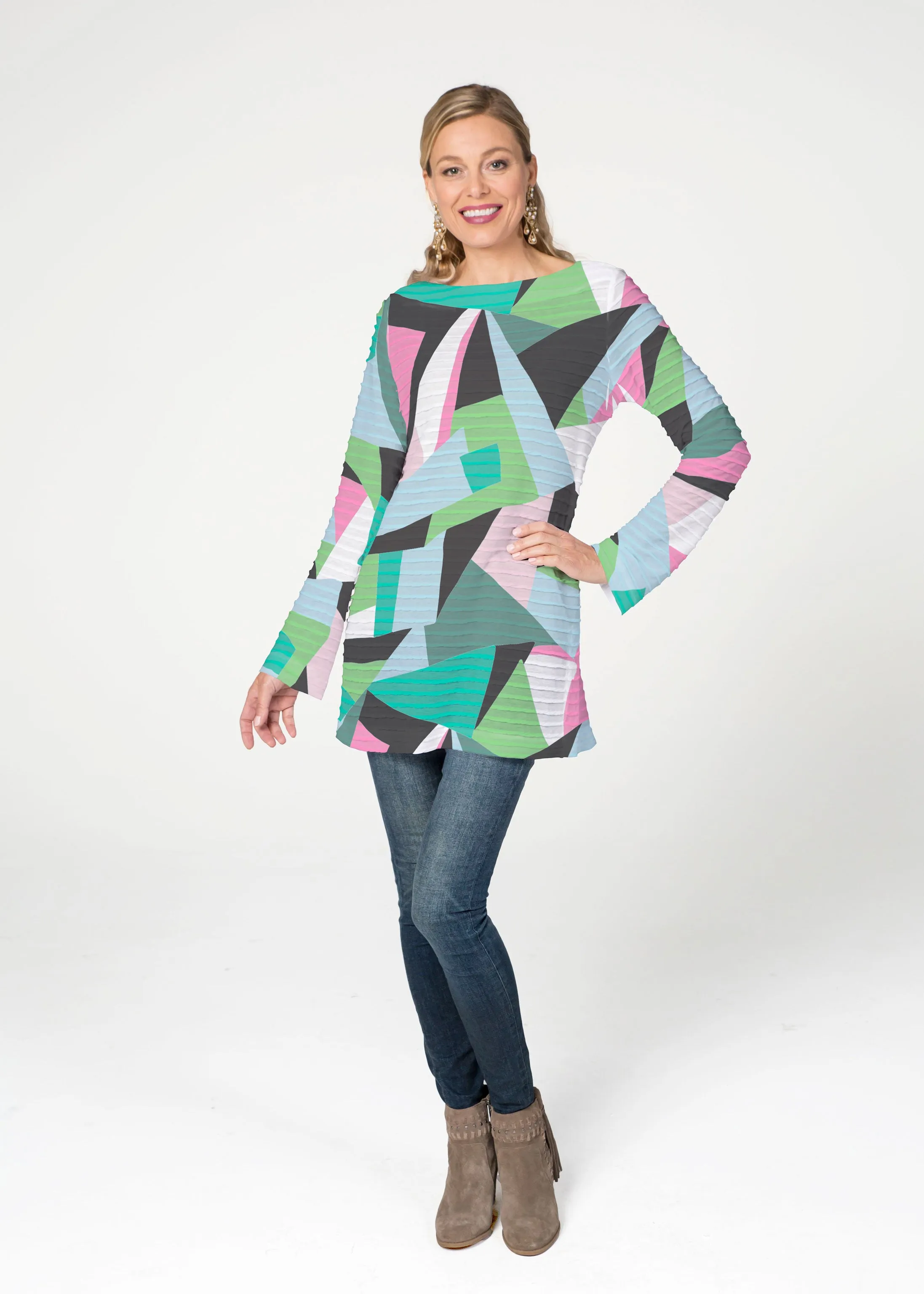 Gems (14314) ~ Banded Boatneck Tunic