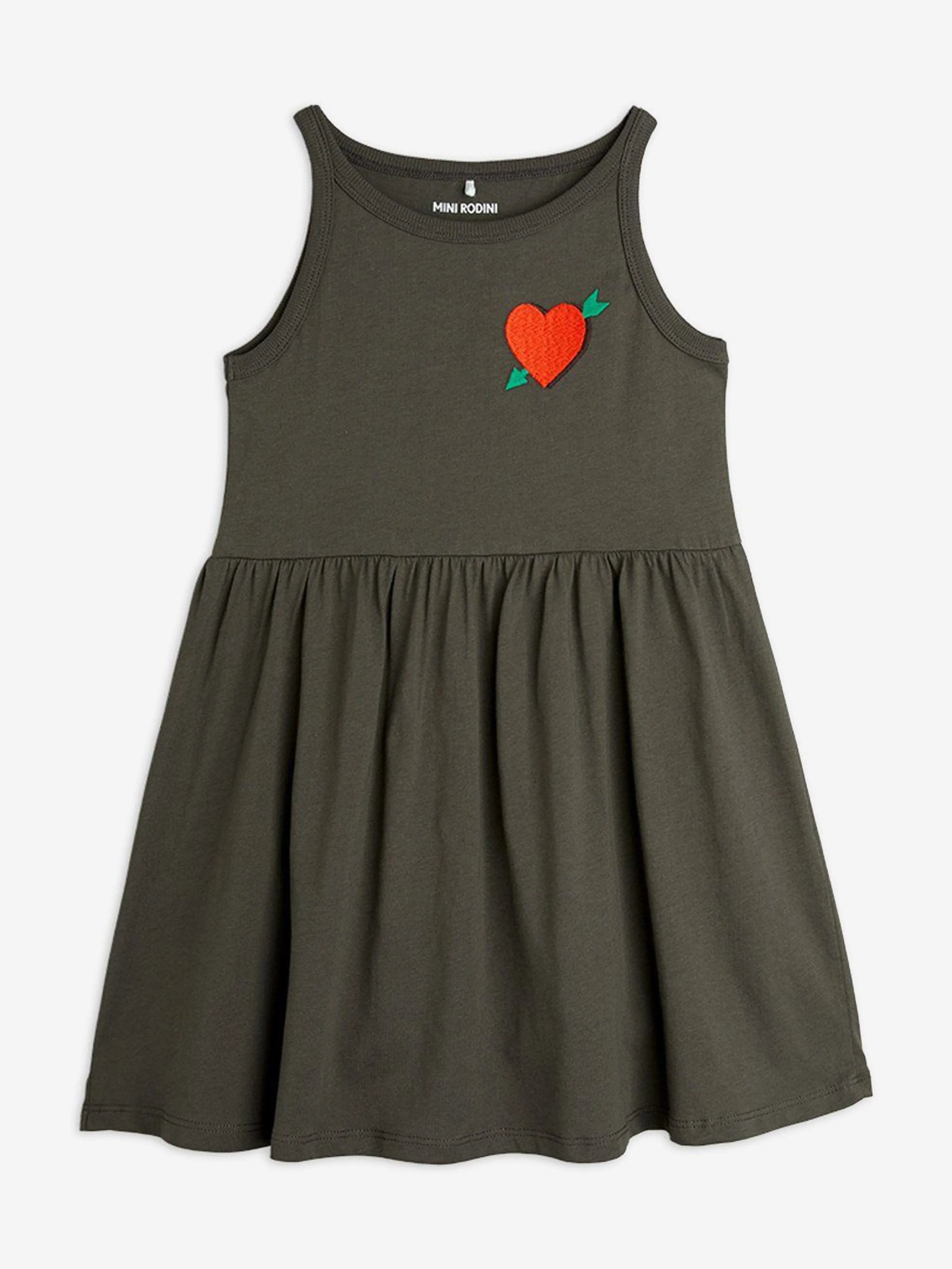 Girls Arrowed Heart Tank Dress in Black