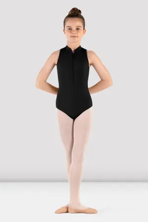 Girls Rosey Zip Front Leotard