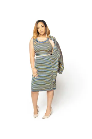 Gold Striped Knit Skirt
