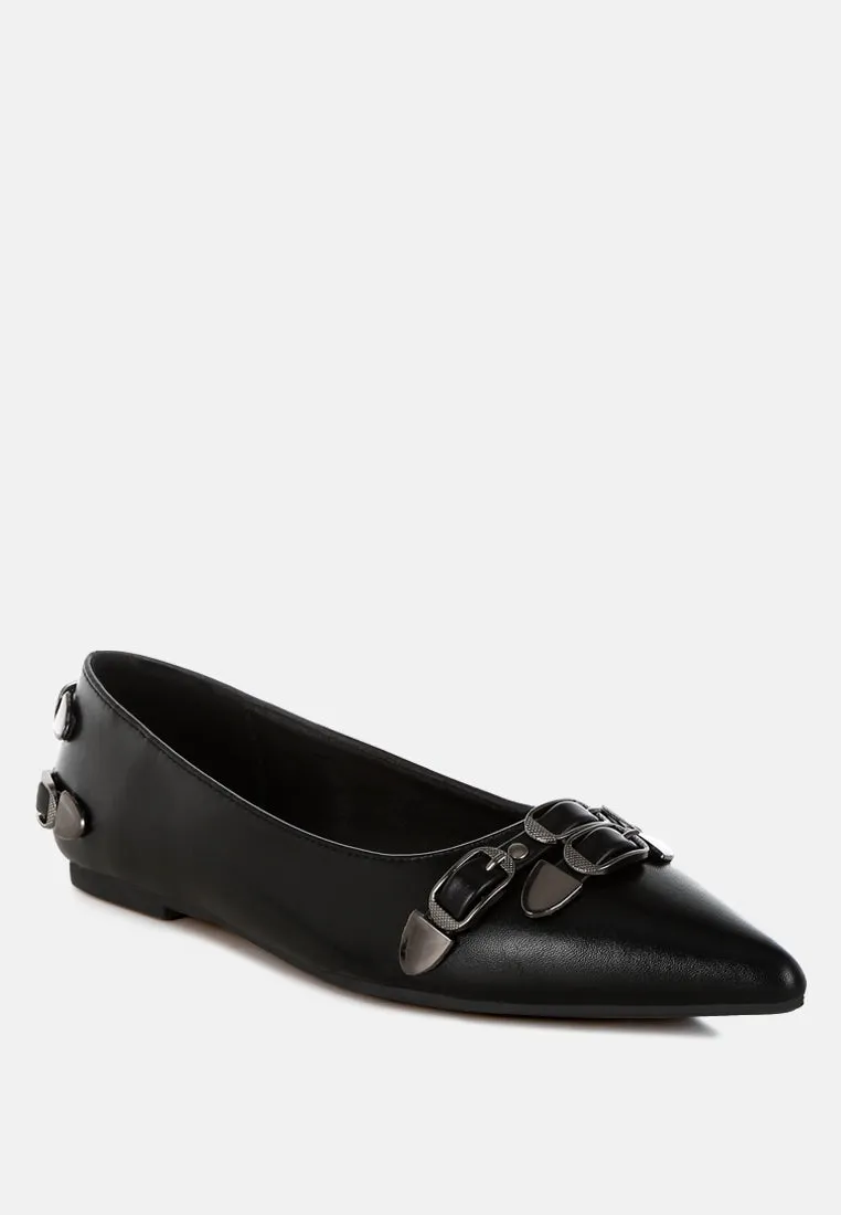 Golini Belt Buckle Detail Ballerinas