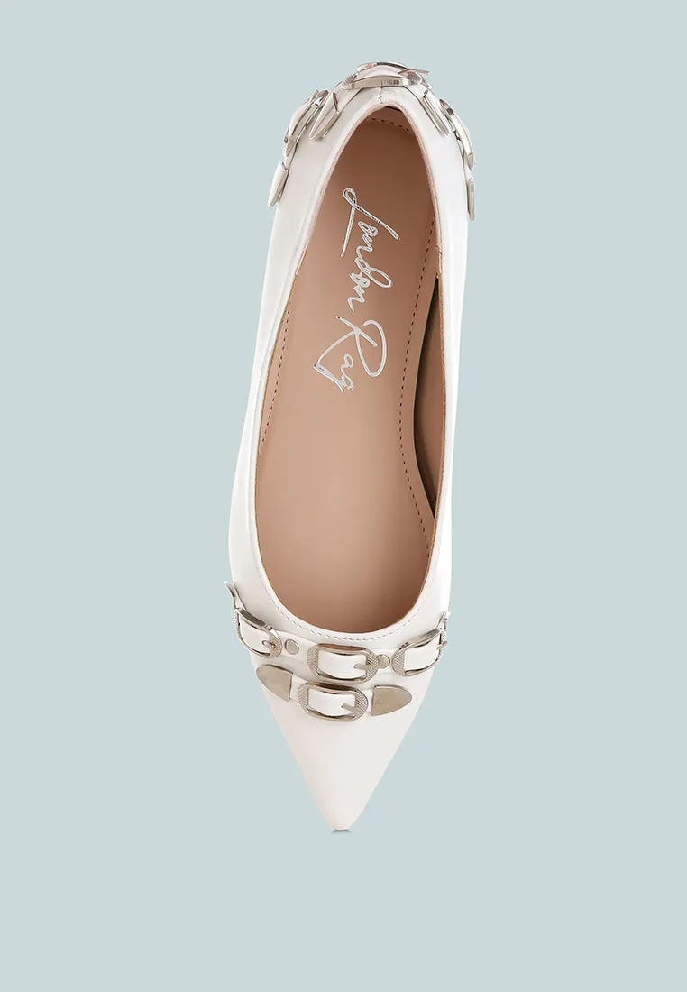 Golini Belt Buckle Detail Ballerinas