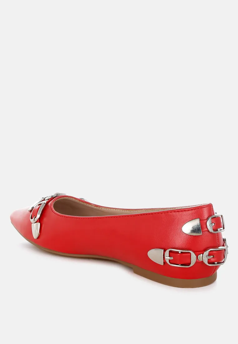 Golini Belt Buckle Detail Ballerinas