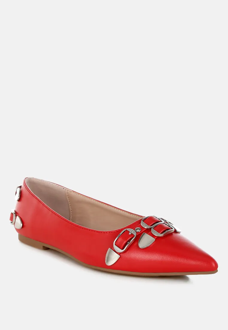 Golini Belt Buckle Detail Ballerinas