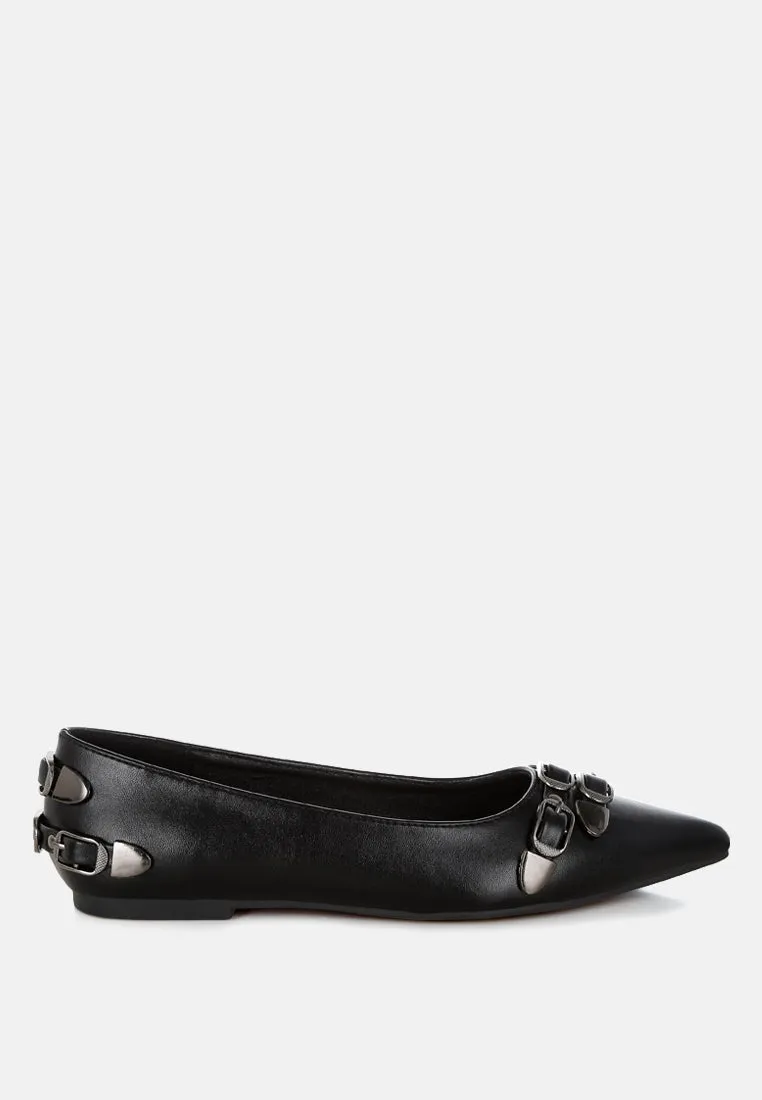 Golini Belt Buckle Detail Ballerinas