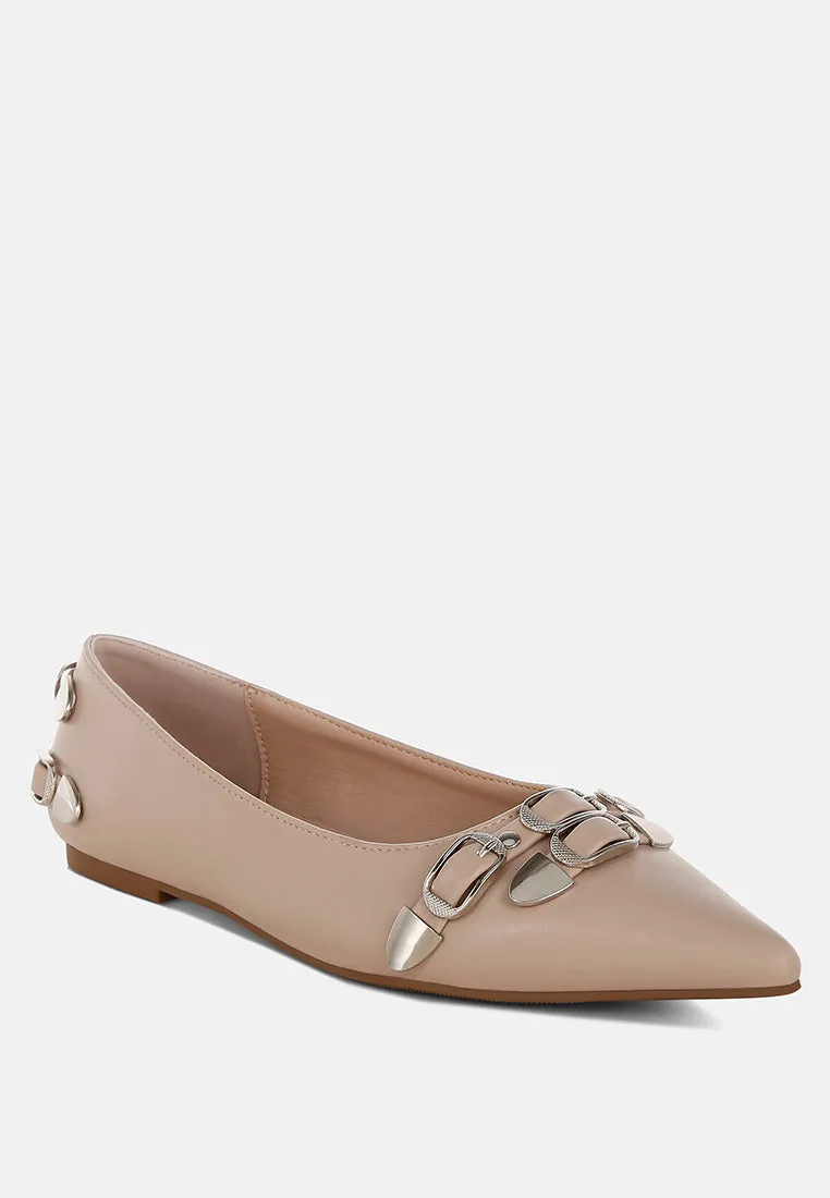 Golini Belt Buckle Detail Ballerinas