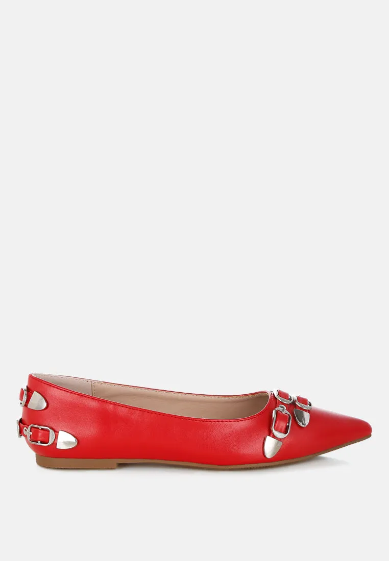 Golini Belt Buckle Detail Ballerinas