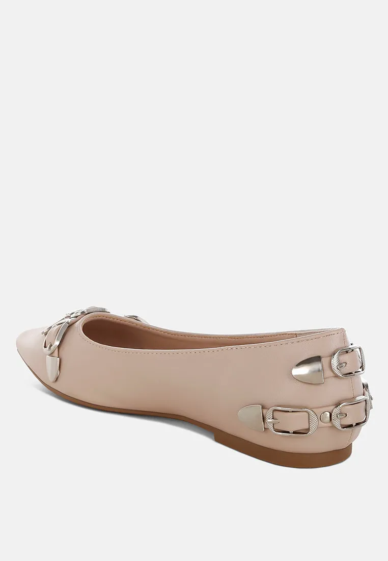 Golini Belt Buckle Detail Ballerinas