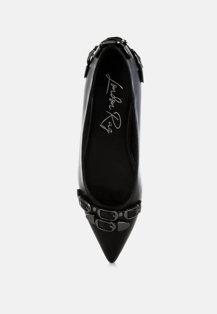 Golini Belt Buckle Detail Ballerinas