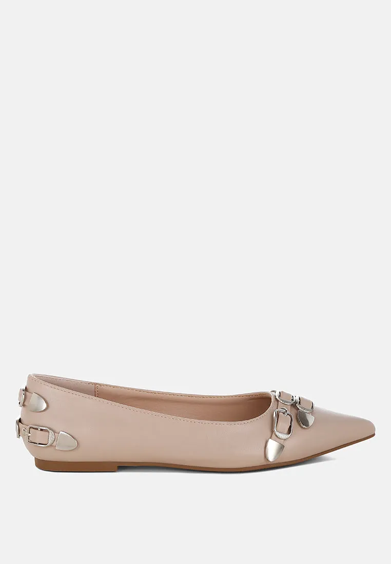 Golini Belt Buckle Detail Ballerinas
