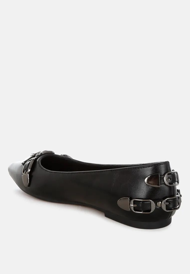 Golini Belt Buckle Detail Ballerinas