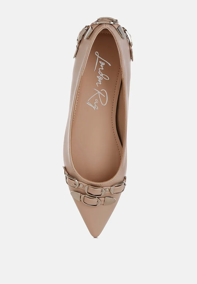 Golini Belt Buckle Detail Ballerinas