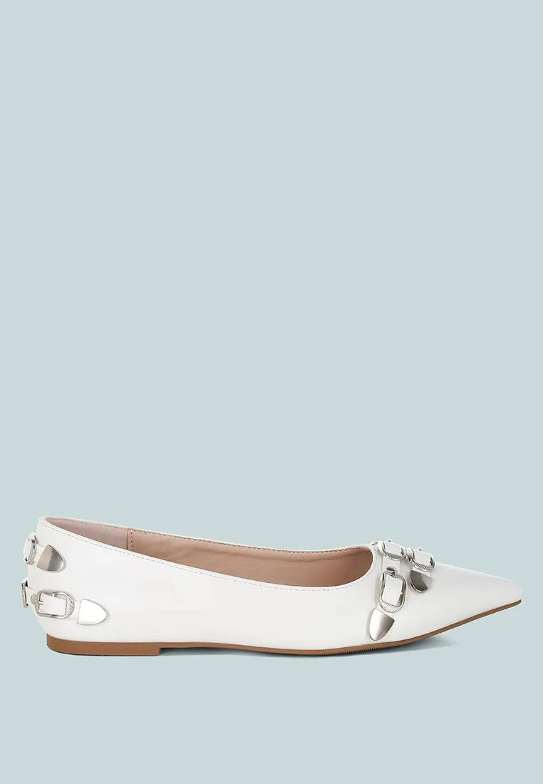 Golini Belt Buckle Detail Ballerinas