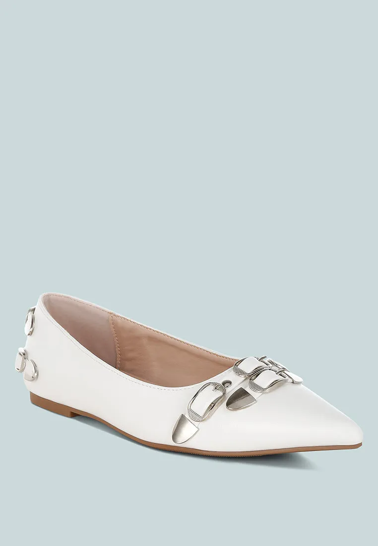 Golini Belt Buckle Detail Ballerinas