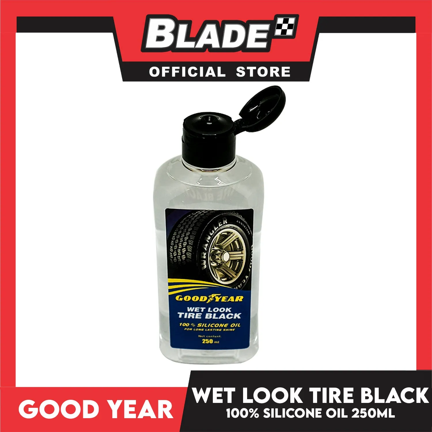 Goodyear Wet Look Tire Black 100% Silicone oil 250mL for Long Lasting Shine