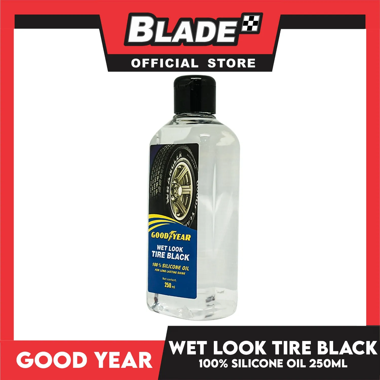 Goodyear Wet Look Tire Black 100% Silicone oil 250mL for Long Lasting Shine