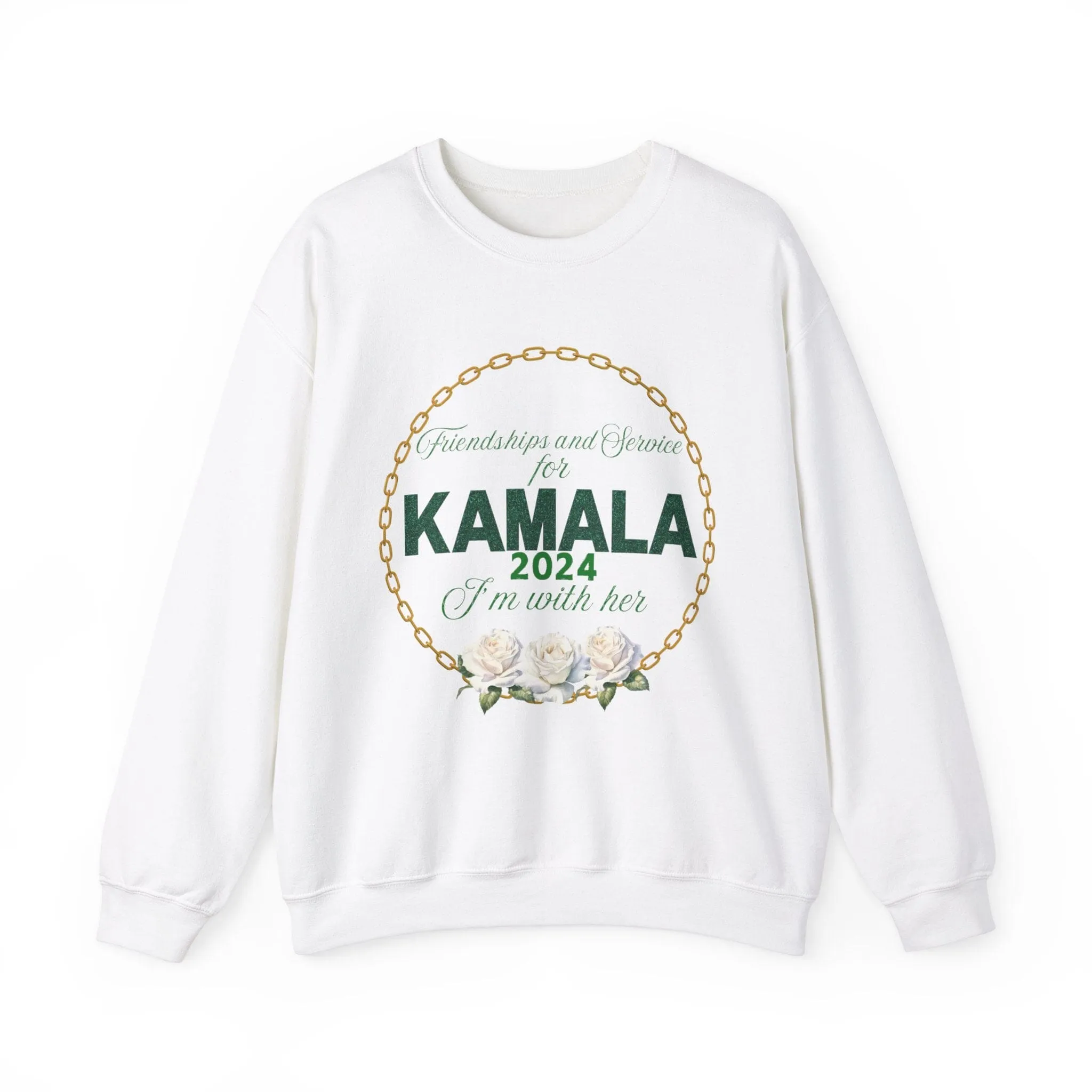 Green and White The Links Vote Crewneck Sweatshirt