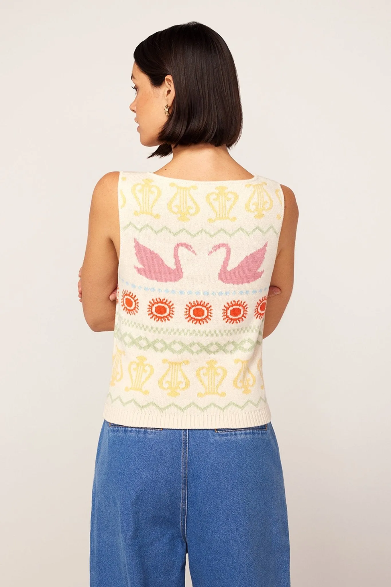 HAILEY IVORY SWAN FAIRSILE KNIT VEST