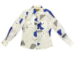 Hanley Mellon Women's Geometric Military Blouse