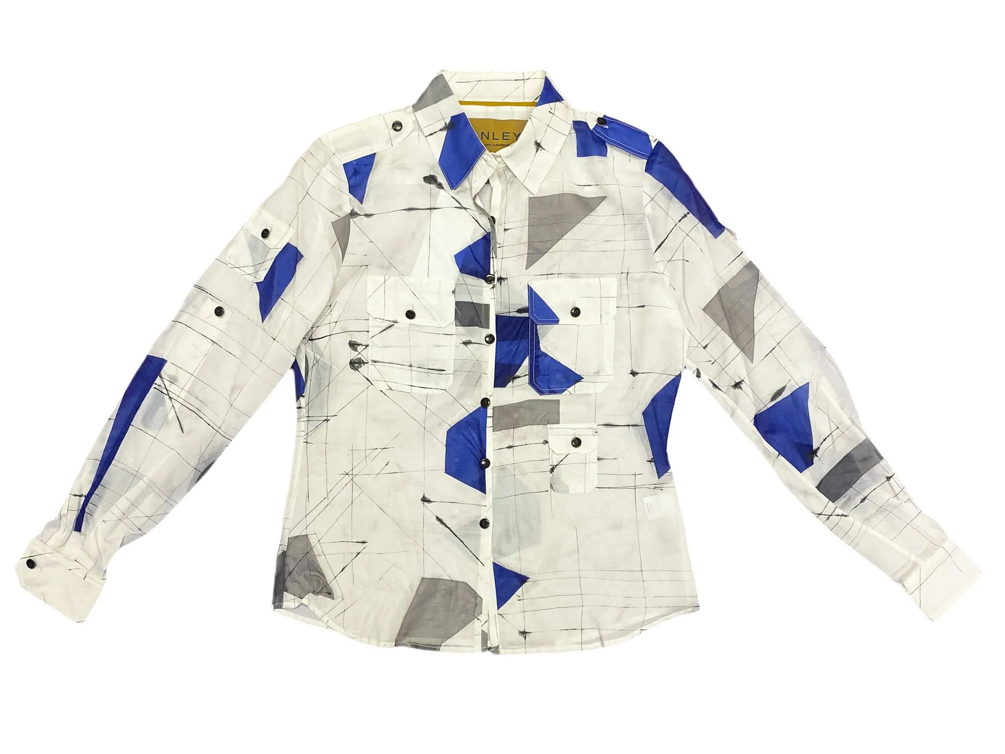 Hanley Mellon Women's Geometric Military Blouse
